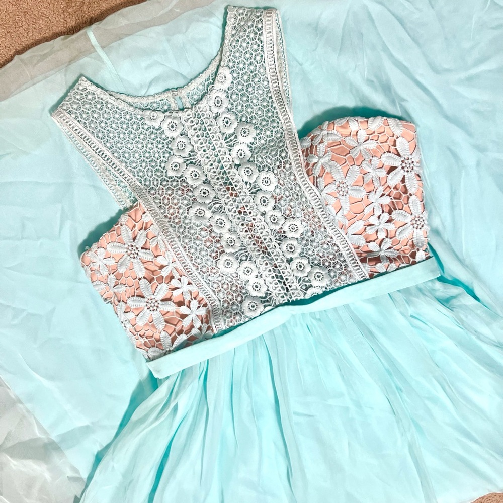 Bariano Australia Formal Gown - Unique Design - Teal Beautiful Ball Prom Dances